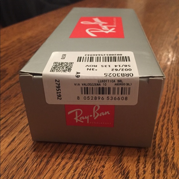 Ray Ban Aviators Sunglasses Blue 58MM RB3025 - Picture 6 of 6
